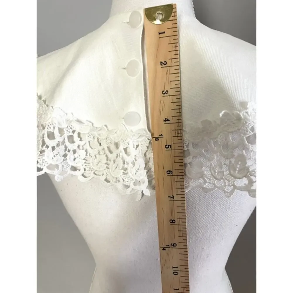 Handmade White Lace Detachable Cape Collar Victorian Cottagecore French Country